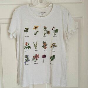 Lucky Brand Spring WildFlowers 100% Cotton Tee Shirt Floral, Women’s Medium